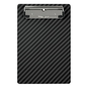 Einfache schwarz-schwarz-schmale Diagonalstreifen Mini Klemmbrett