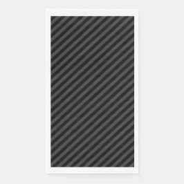 Einfache schwarz-schwarz-schmale Diagonalstreifen Serviette