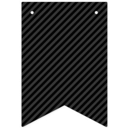 Einfache schwarz-schwarz-schmale Diagonalstreifen Wimpelkette