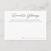 Einfache Schwarz-Script-Brautparty-Urlaubsideen Hinweiskarte (Vorderseite)