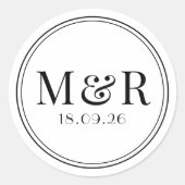 Einfache Schwarz-Script-Gastgeschenk Hochzeit-Stic Runder Aufkleber (Vorderseite)
