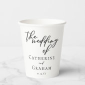 Einfache Schwarz-Script-Hochzeit Personalisiert Pappbecher (Vorderseite)