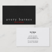 Einfache schwarz-texturierte Leder aussehen Berufl Visitenkarte (Vorne/Hinten)