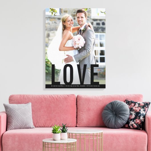 Einfache Schwarz-Typ-Overlay für die WEDD-LIEBE Leinwanddruck (Insitu (Wohnzimmer))
