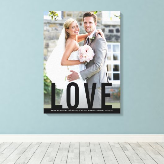 Einfache Schwarz-Typ-Overlay für die WEDD-LIEBE Leinwanddruck (Insitu (Holzboden))