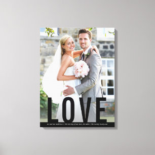Einfache Schwarz-Typ-Overlay für die WEDD-LIEBE Leinwanddruck