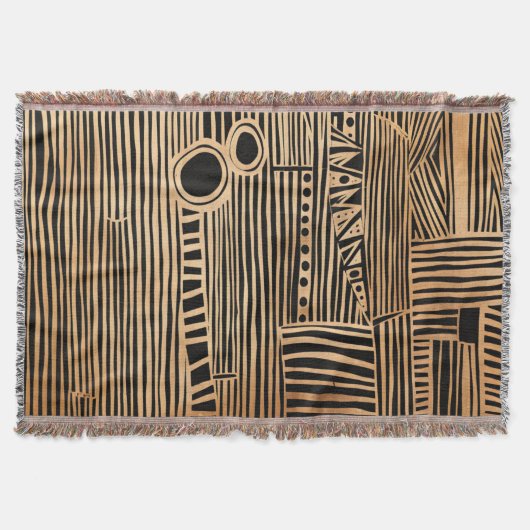 Einfache Schwarz und Beige Japandi Decke (Vorderseite)