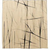 Einfache Schwarz und Beige Japandi Duschvorhang (Vorderseite)