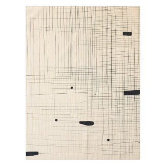 Einfache Schwarz und Beige Japandi Tischdecke