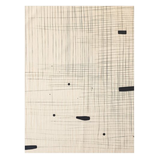 Einfache Schwarz und Beige Japandi Tischdecke (Vorderseite)