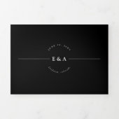 Einfache Schwarz und Weiß in einer Hochzeit Dreifach Gefaltete Ankündigung (Cover)