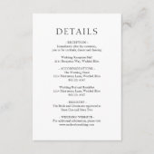 Einfache Schwarz und Weiß Moderne Hochzeit Begleitkarte (Vorderseite)