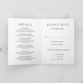 Einfache Schwarz und Weiß Moderne Hochzeit Einladung (Innenseite)