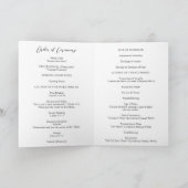Einfache Schwarz und Weiß Moderne Hochzeit Programm (Innenseite)