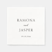 Einfache Schwarz und Weiß Moderne Hochzeit Serviette (Vorderseite)