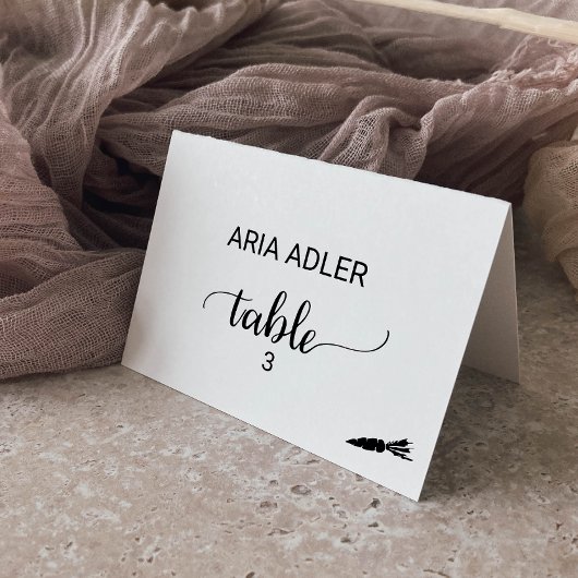 Einfache Schwarz-Vegetarisches Essen Option Platzk Tischnummer