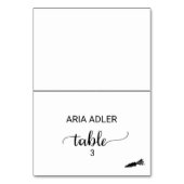 Einfache Schwarz-Vegetarisches Essen Option Platzk Tischnummer (Vorderseite)