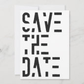 Einfache Schwarz-Weiß-70er Retro-Streifen Hochzeit Save The Date (Rückseite)