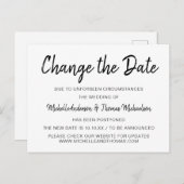 Einfache Schwarz-Weiß-Änderung des Datums Ankündigungspostkarte (Vorne/Hinten)