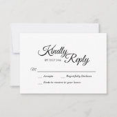 Einfache Schwarz-Weiß-Antwort-Karte RSVP Karte (Vorderseite)