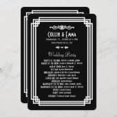 Einfache Schwarz-Weiß-Art-Déco-Hochzeitsprogramme Programm (Vorne/Hinten)