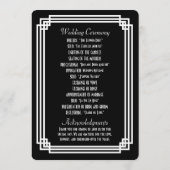 Einfache Schwarz-Weiß-Art-Déco-Hochzeitsprogramme Programm (Rückseite)