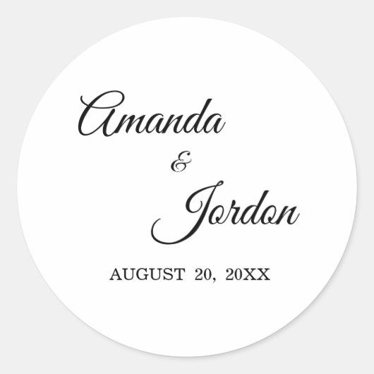 Einfache Schwarz-Weiß-Aufkleber Runder Aufkleber (Vorderseite)