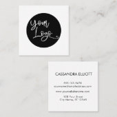 Einfache Schwarz-Weiß-Aufnahme Ihres benutzerdefin Quadratische Visitenkarte (Vorne/Hinten)