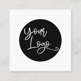 Einfache Schwarz-Weiß-Aufnahme Ihres benutzerdefin Quadratische Visitenkarte