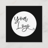 Einfache Schwarz-Weiß-Aufnahme Ihres benutzerdefin Quadratische Visitenkarte (Vorderseite)