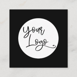 Einfache Schwarz-Weiß-Aufnahme Ihres benutzerdefin Quadratische Visitenkarte