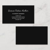 Einfache Schwarz-Weiß-Autorin Visitenkarte (Vorne/Hinten)