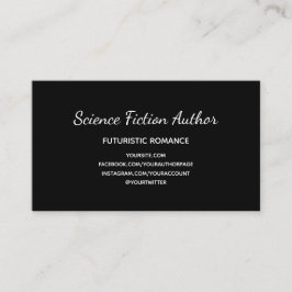 Einfache Schwarz-Weiß-Autorin Visitenkarte