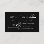 Einfache Schwarz-Weiß-Bäckerei Visitenkarte (Rückseite)