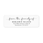 Einfache Schwarz-Weiß-Beerdigung-Rücksendeadressen (Vorne)