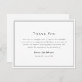 Einfache Schwarz-Weiß-Beerdigung Vielen Dank Dankeskarte (Vorne/Hinten)