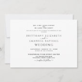 Einfache Schwarz/Weiß Beide Eltern aufgeführt Einl Einladung (Vorderseite)