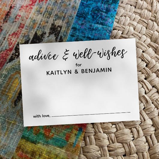 Einfache Schwarz-Weiß-Beratung und gute Wünsche Hinweiskarte