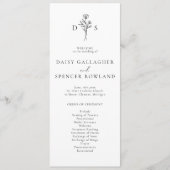 Einfache Schwarz-Weiß-Bläschen-Monogram-Hochzeit Programm (Vorderseite)