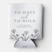 Einfache Schwarz-Weiß-Bläschen-Monogramm-Hochzeit Dosenkühler (Vorderseite)