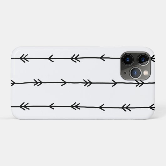 Einfache Schwarz-Weiß-Boho-Arrow-Doodles Case-Mate iPhone Hülle (Rückseite (Horizontal))