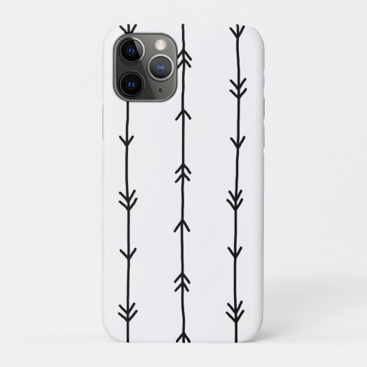 Einfache Schwarz-Weiß-Boho-Arrow-Doodles Case-Mate iPhone Hülle (Rückseite)