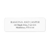 Einfache Schwarz-Weiß-Braut-Rücksendeadresse (Vorne)