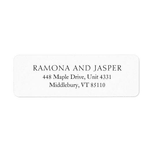 Einfache Schwarz-Weiß-Braut-Rücksendeadresse (Vorne)