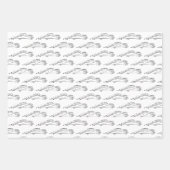 Einfache Schwarz/Weiß-Bridal/Polterabend Geschenkpapier Set (Vorderseite 3)