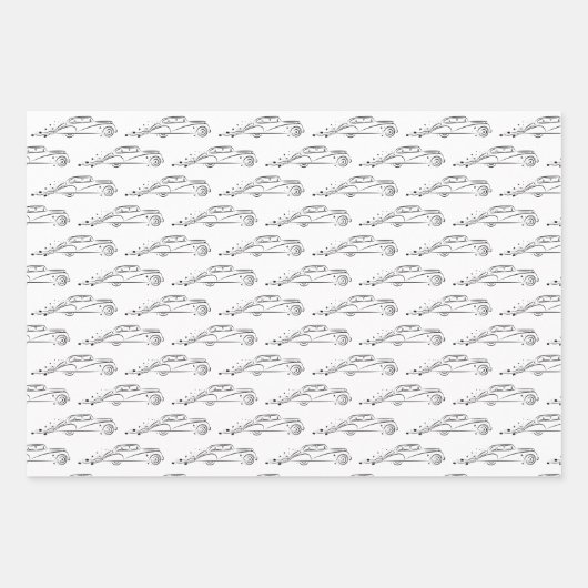 Einfache Schwarz/Weiß-Bridal/Polterabend Geschenkpapier Set (Vorderseite 3)