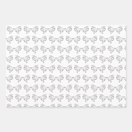 Einfache Schwarz/Weiß-Bridal/Polterabend Geschenkpapier Set (Vorderseite 2)