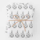 Einfache Schwarz/Weiß-Bridal/Polterabend Geschenkpapier Set (Beispiel)