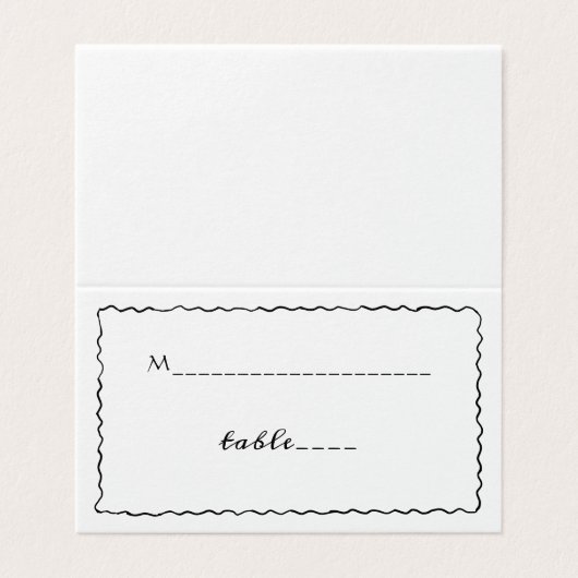 Einfache Schwarz-Weiß-Brille-Hochzeit (Außenseite Aufgefaltet)