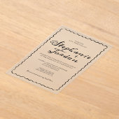 Einfache Schwarz-Weiß-Brille-Hochzeit Acryleinladungen (Ablage )